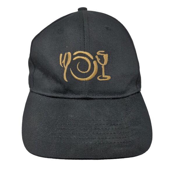 Teamworld Men's Snapback Hat Black Embroidered Dish Wineglass Logo - Picture 1 of 8